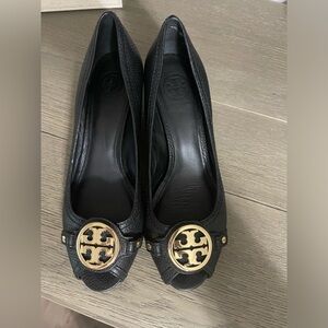 Tory Burch wedge black heels 9.5